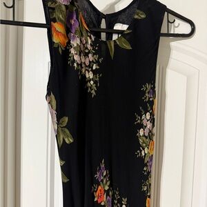 Floral Black Sleeveless Dress